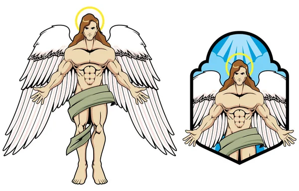 Angel Mascote Masculino —  Vetores de Stock