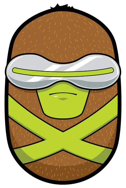 Kiwi Superhero Mascot — Vector de stock