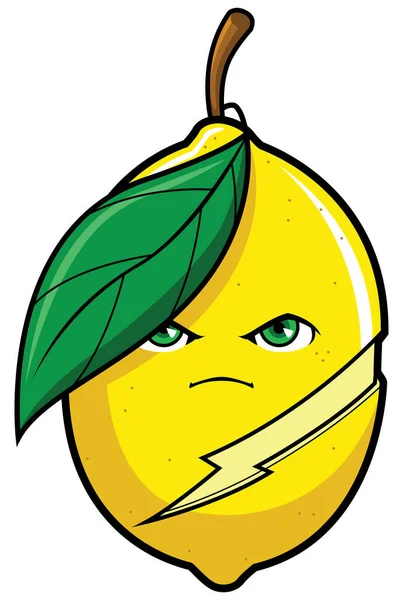 Lemon Superhero Mascot — Stok Vektör