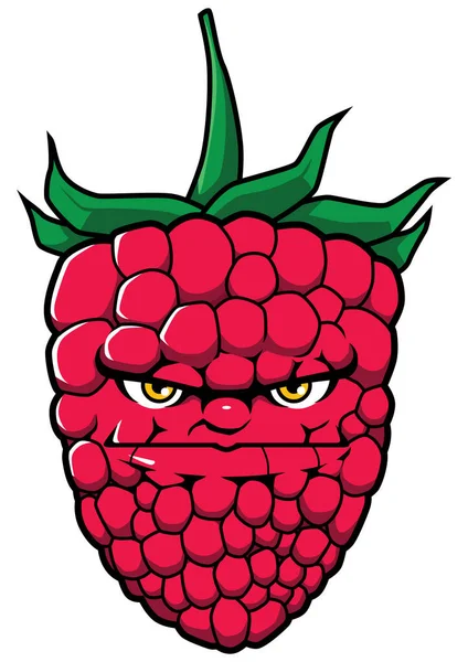 Raspberry Superhero Mascot — Vector de stock