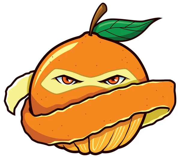 Orange Ninja Mascot — Stok Vektör