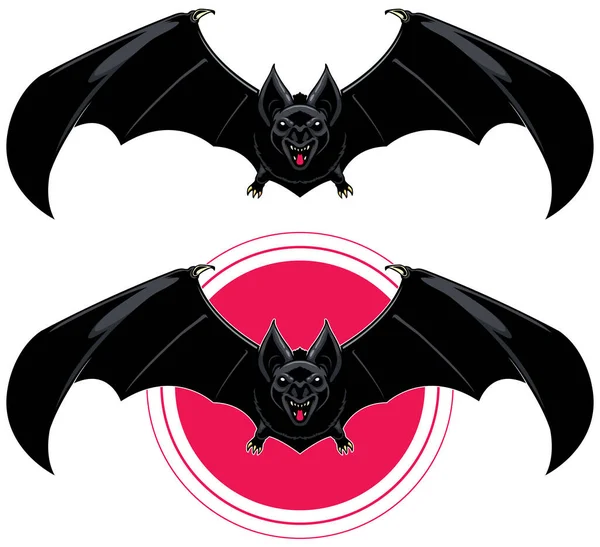 Mascot Illustration Creepy Black Bat — Vetor de Stock