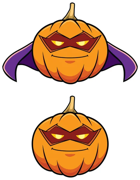 Mascot Illustration Pumpkin Superhero Isolated White Background — 图库矢量图片