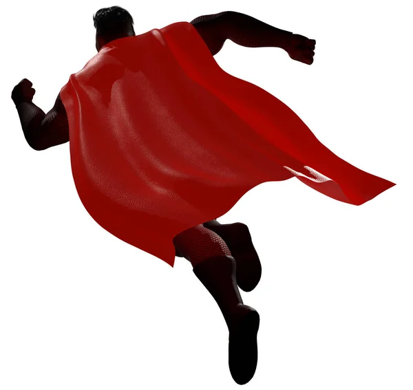 Full Length Render Powerful Muscular Superhero Running Fast Courageous Mission — Stock Photo, Image