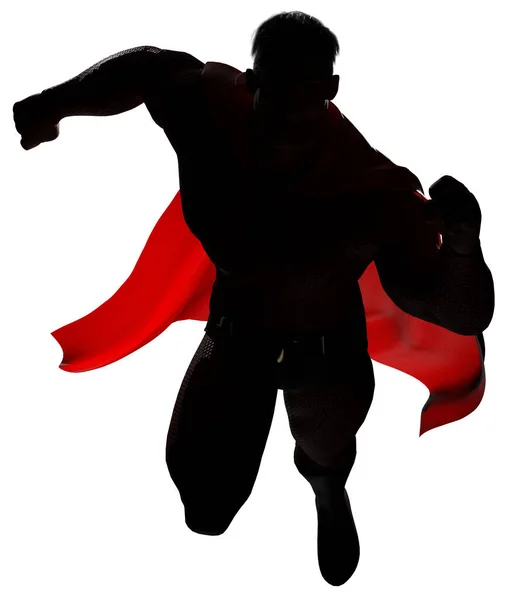 Full Length Render Powerful Muscular Superhero Running Fast Courageous Mission — Stockfoto