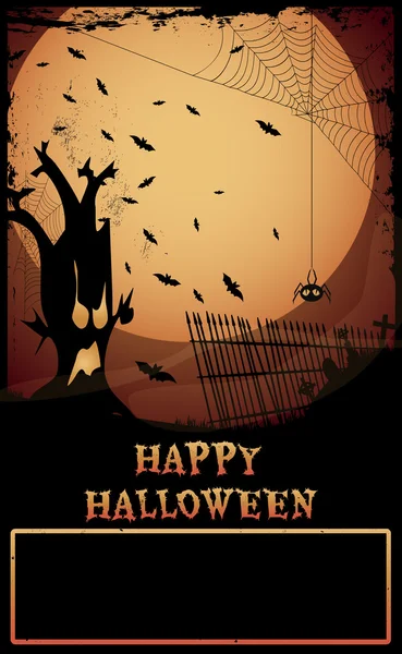 Halloween spökhus träd — Stock vektor