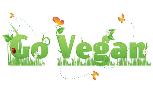 Vegan tekst gaan — Stockvector