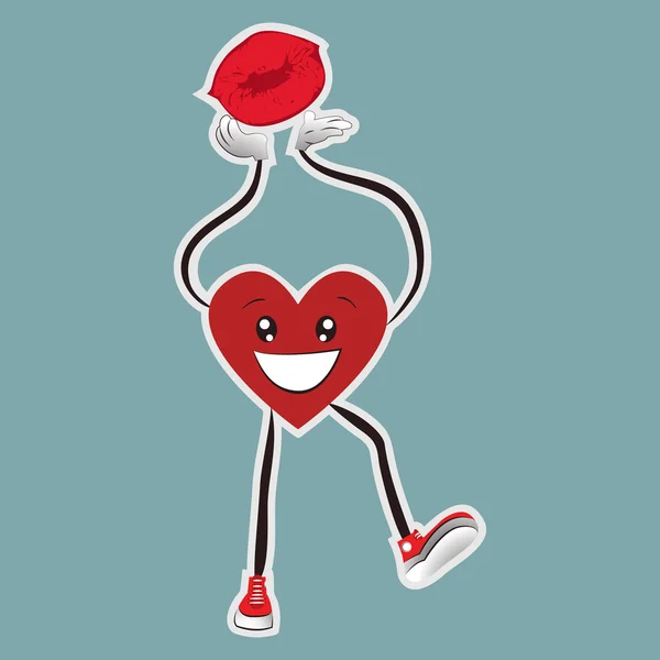 Sticker Coeur Marchant — Image vectorielle