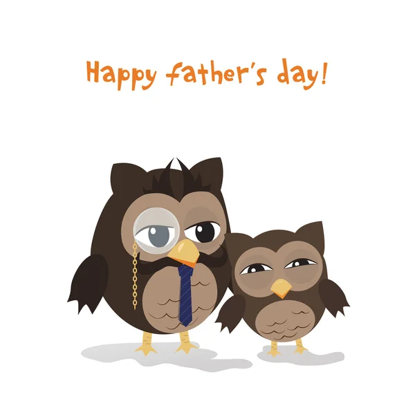 Father's day owl — Stock Vector