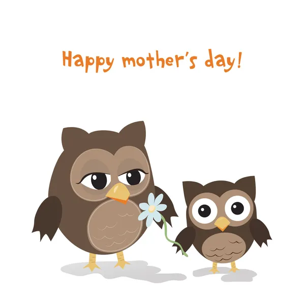 Mother's day owl — Stock Vector