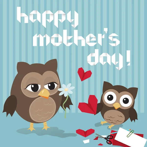 Mother's day owl — Stock Vector