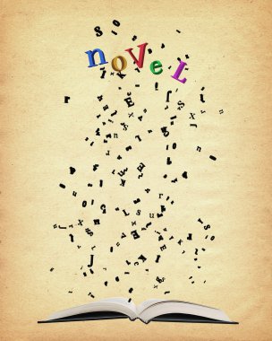 kitap dışarı patlama harfleri ile açıldı.