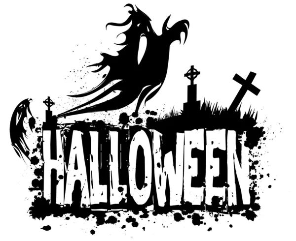 Halloween grungy silhouette background — Stock Photo, Image