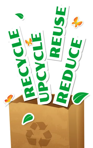 Reduzierung, Wiederverwendung, Upzyklus, Recycling — Stockfoto