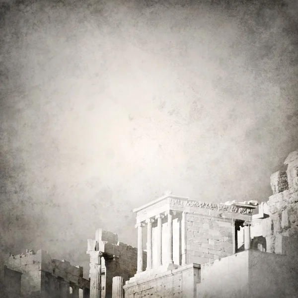 Grunge background template with ancient Greek ruins fading out — Stock Photo, Image