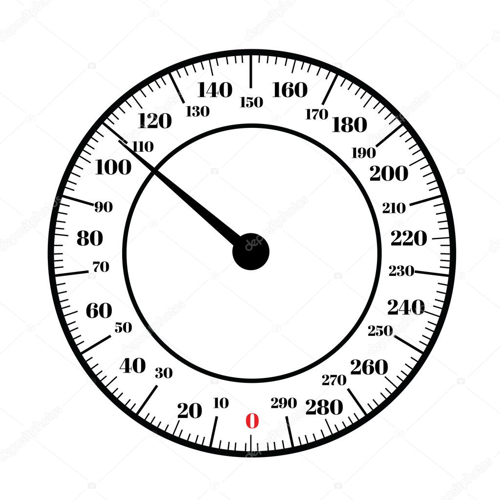 Round analog dial interface of scale vector editable format