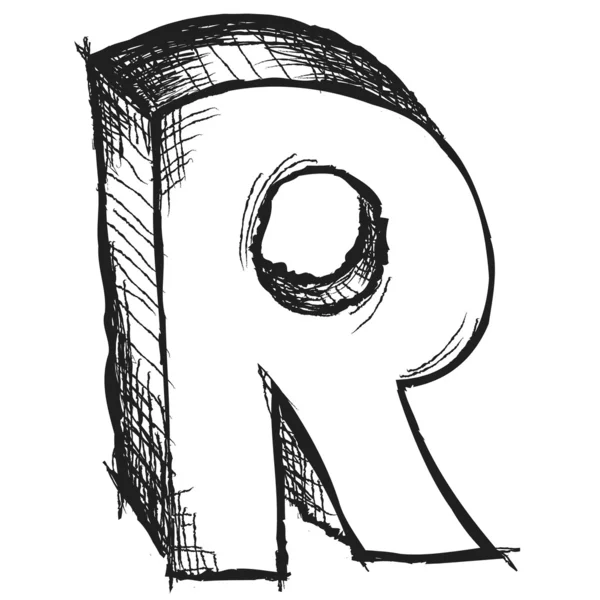 Sommaire dessinés à la main lettre r isolé sur blanc — ストック写真