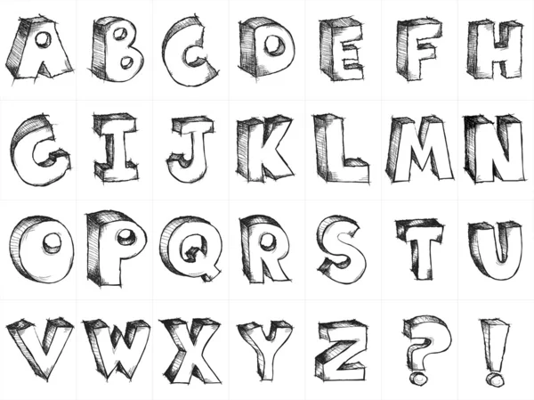 Ручной векторный столичный алфавит — стоковый вектор