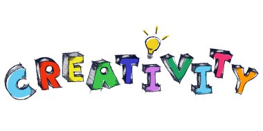 yarım yamalak renkli kelime yaratıcılık ampul ile 