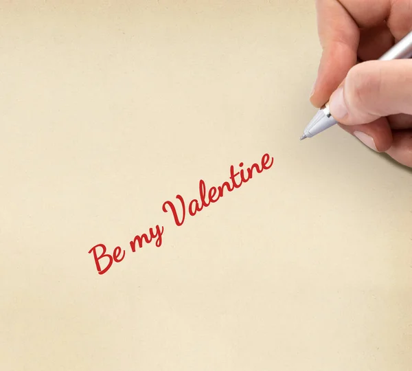 Scrittura Mano Valentine Foglio Carta Giallo — Foto Stock