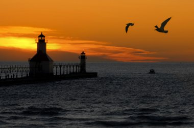 gün batımı deniz feneri