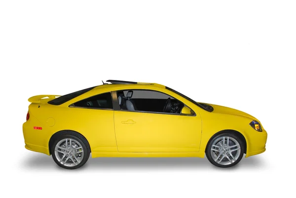 Žlutá kompaktní vůz — Stock fotografie