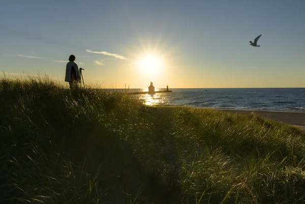 Phare du coucher du soleil — Photo