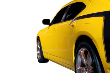 Side view down a Muscle Car clipart