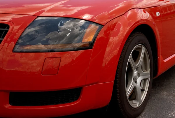 Red Sports car Headlamp. — Stock Photo, Image