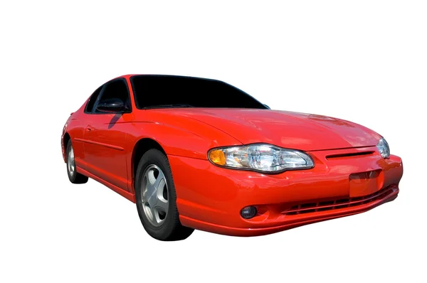 Изолированный красный автомобиль — стоковое фото