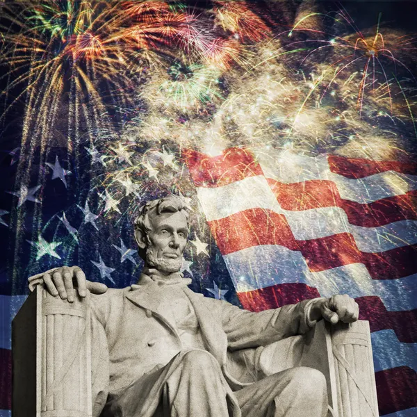 Abraham Lincoln Fireworks — Stock Photo, Image