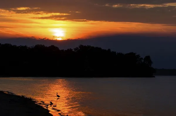 Strandsolnedgång — Stockfoto