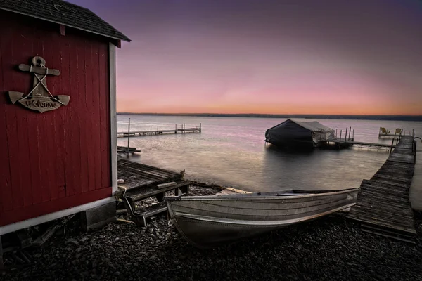 Benvenuti Alba sul Lago — Foto Stock