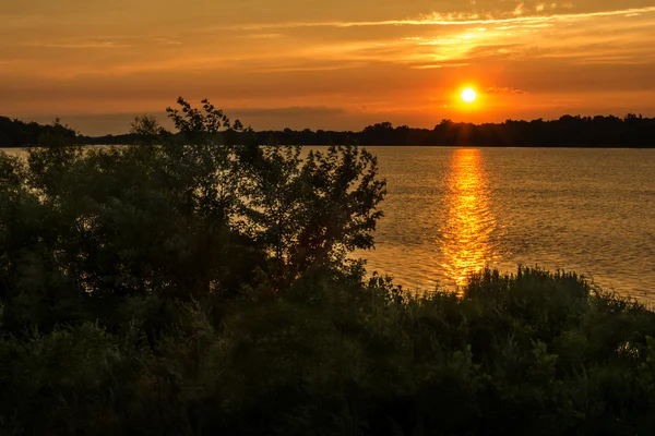 Tramonto sul fiume Maumee — Foto Stock