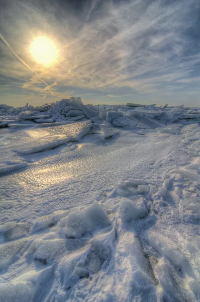 Zimní sunries na lake erie — Stock fotografie