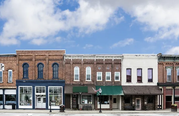 Small Town Main Street — Stockfoto