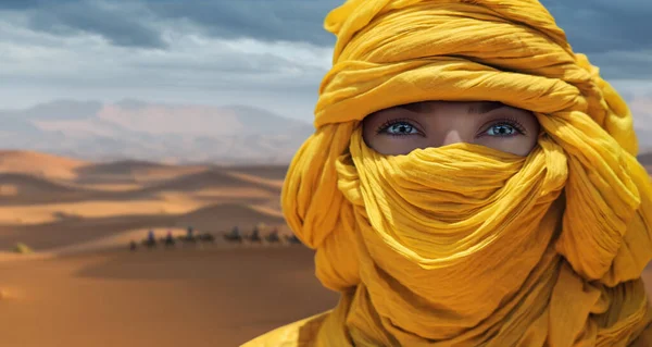 Tuareg Frau Der Wüste — Stockfoto