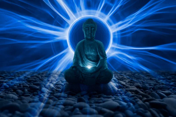 Bild Buddha Med Stenar — Stockfoto