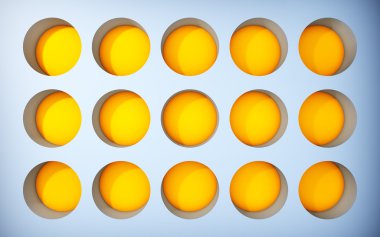 Şablon boş sarı raflar.