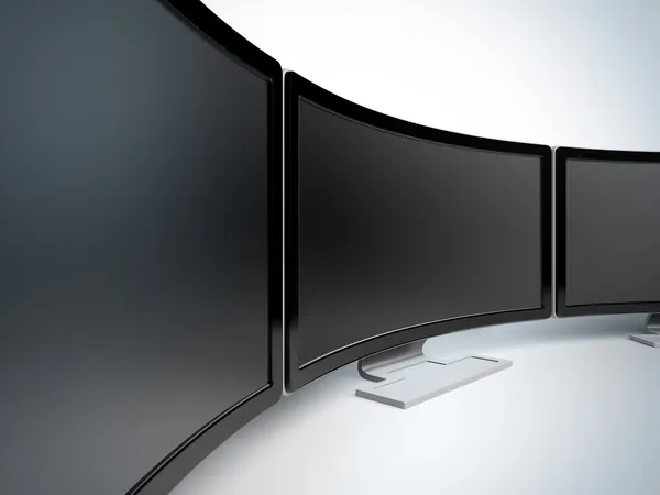 Monitors at white background. — Stock Photo, Image