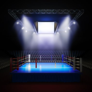 Empty professional boxing ring. clipart