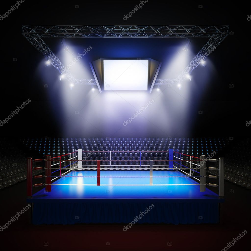 Empty professional boxing ring. Stock Photo by ©_nav_ 47368773