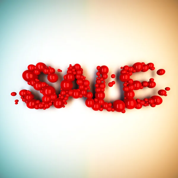 Prodej slovo od červené koule. — Stock fotografie