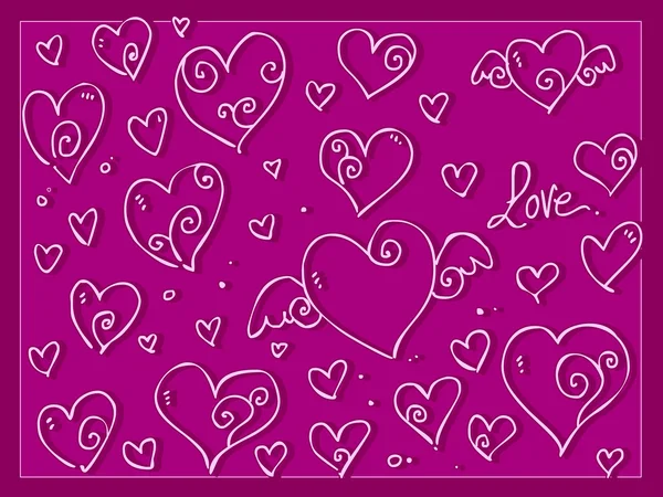 Cute love Valentine day's hearts — Stock Vector