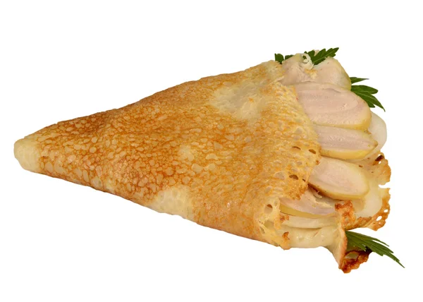 Pannenkoek met kip — Stockfoto