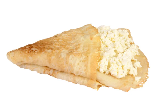 작은 치즈를 곁들인 팬케이크 — 스톡 사진