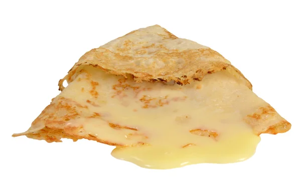 Pancake with condensed milk — Stock Photo, Image