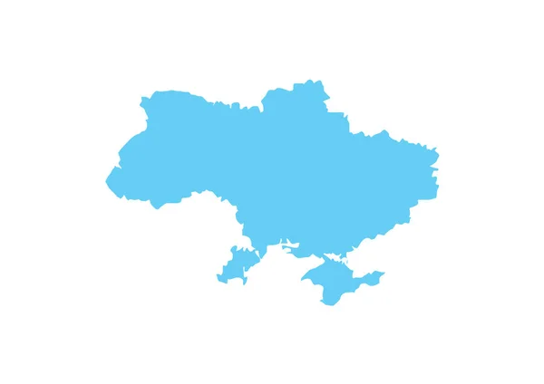 Soyut Ukrayna haritası ana hatları, beyaz arkaplanda izole edilmiş mavi siluet. — Stok Vektör