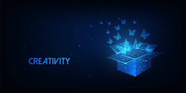 Geleceğin yaratıcılığı, ilham kaynağı, parlayan kutular ve kelebeklerle potansiyel konsepti ortaya çıkarıyor.