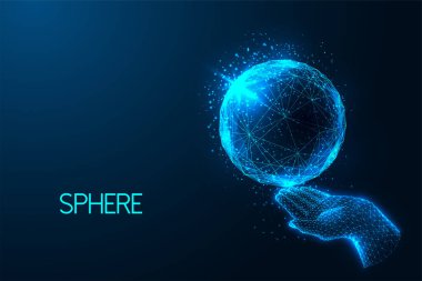 Soyut bağlantı, siber uzay, parlayan el ele tutuşan küreyle yapay zeka kavramı.